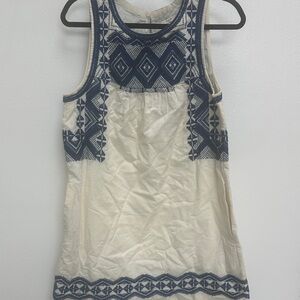 Madewell Navy and Cream Geometric mini dress